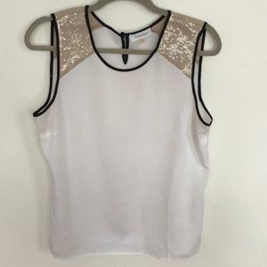 Calvin Klein White & Sequin Blouse